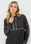 NU Denmark Creola Washed Print Shirt, Black