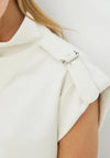 NU Denmark Cora Buckle Shoulder Blouse, White