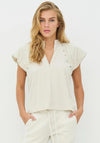 NU Denmark Cansu Zip Detail Shirt, Beige