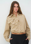 NU Denmark Camira Flower Detail Shirt, Beige