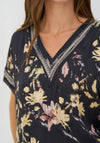 NU Denmark Cara Floral Blouse, Black Multi
