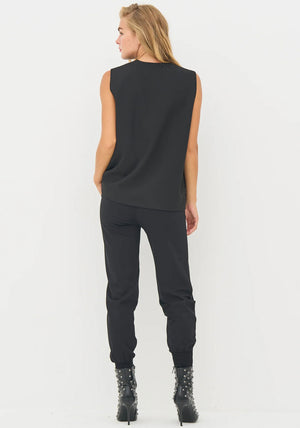 Nu Denmark Becca Lace Contrast Waistcoat, Black