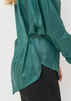 Nu Denmark Boel Ruched Silky Top, Green