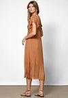 Nu Denmark Zille Silk Blend Midi Dress, Tan