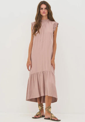 Nu Denmark Devin Frill Maxi Dress, Pink