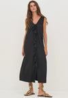 Nu Denmark Devin Frill V Neck Maxi Dress, Black