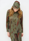 Nu Denmark Elara Printed Satin Shirt, Green