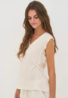 Nu Denmark Delei V Neck Cinched Top, Cream