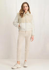 YAYA Sherpa Nylon Mix Bomber Jacket, Bone White