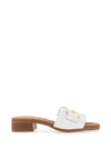 Oh My Sandals Low Heel Mule Sandals, White