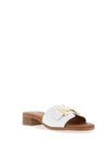 Oh My Sandals Low Heel Mule Sandals, White