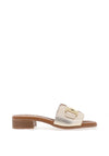 Oh My Sandals Low Heel Mule Sandals, Champagne