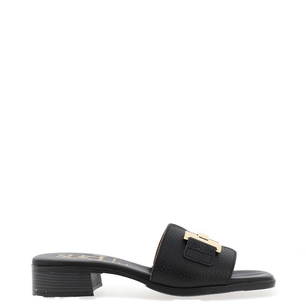 Oh My Sandals Low Heel Mule Sandals, Black
