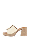 Oh My Sandals Heeled Mule Leather Sandals, Natural Mix