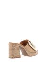 Oh My Sandals Heeled Mule Leather Sandals, Natural Mix