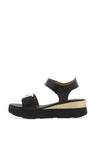 Oh My Sandals Velcro Strap Sandals, Black