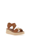 Oh My Sandals Velcro Strap Sandals, Brown