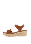 Oh My Sandals Velcro Strap Sandals, Brown