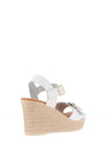 Oh My Sandals Woven Wedge Leather Sandals, White