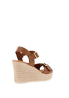 Oh My Sandals Woven Wedge Leather Sandals, Brown