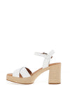 Oh My Sandals Woven Heeled Sandals, White