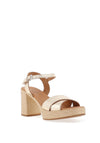 Oh My Sandals Woven Heeled Sandals, Champagne