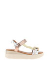 Oh My Sandals Velcro Chunky Link Sandals, Metallic Combi