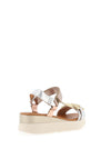 Oh My Sandals Velcro Chunky Link Sandals, Metallic Combi