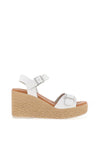 Oh My Sandals Buckle Wedge Sandals, White