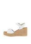 Oh My Sandals Buckle Wedge Sandals, White