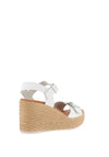 Oh My Sandals Buckle Wedge Sandals, White