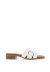 Oh My Sandals Woven Leather Mule Sandals, White