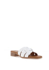 Oh My Sandals Woven Leather Mule Sandals, White