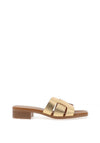 Oh My Sandals Woven Leather Mule Sandals, Gold