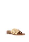 Oh My Sandals Woven Leather Mule Sandals, Gold
