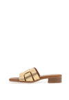 Oh My Sandals Woven Leather Mule Sandals, Gold