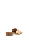 Oh My Sandals Woven Leather Mule Sandals, Gold