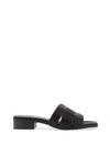 Oh My Sandals Woven Leather Mule Sandals, Black