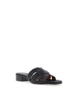 Oh My Sandals Woven Leather Mule Sandals, Black