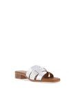 Oh My Sandals Woven Leather Mule Sandals, Silver