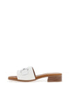 Oh My Sandals Leather Low Heel Mule Sandals, White