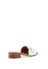 Oh My Sandals Leather Low Heel Mule Sandals, White