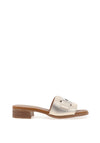 Oh My Sandals Leather Low Heel Mule Sandals, Champagne