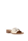 Oh My Sandals Leather Low Heel Mule Sandals, Champagne