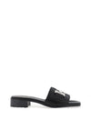 Oh My Sandals Leather Low Heel Mule Sandals, Black