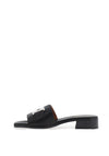 Oh My Sandals Leather Low Heel Mule Sandals, Black
