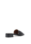 Oh My Sandals Leather Low Heel Mule Sandals, Black