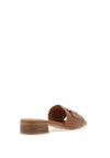 Oh My Sandals Leather Low Heel Mule Sandals, Tan
