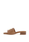 Oh My Sandals Leather Low Heel Mule Sandals, Taupe