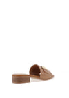 Oh My Sandals Leather Low Heel Mule Sandals, Taupe